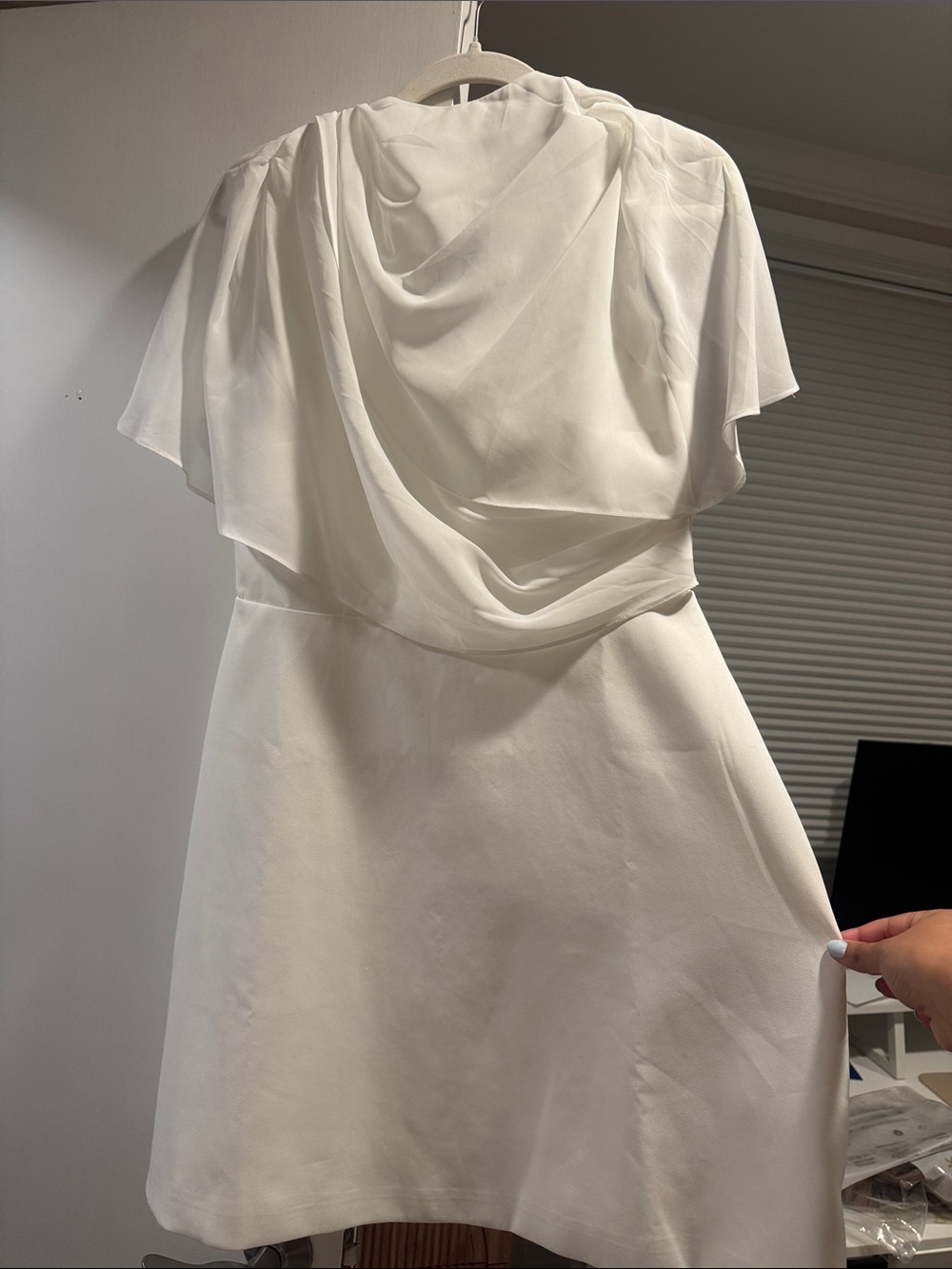 White Draped Mini Dress